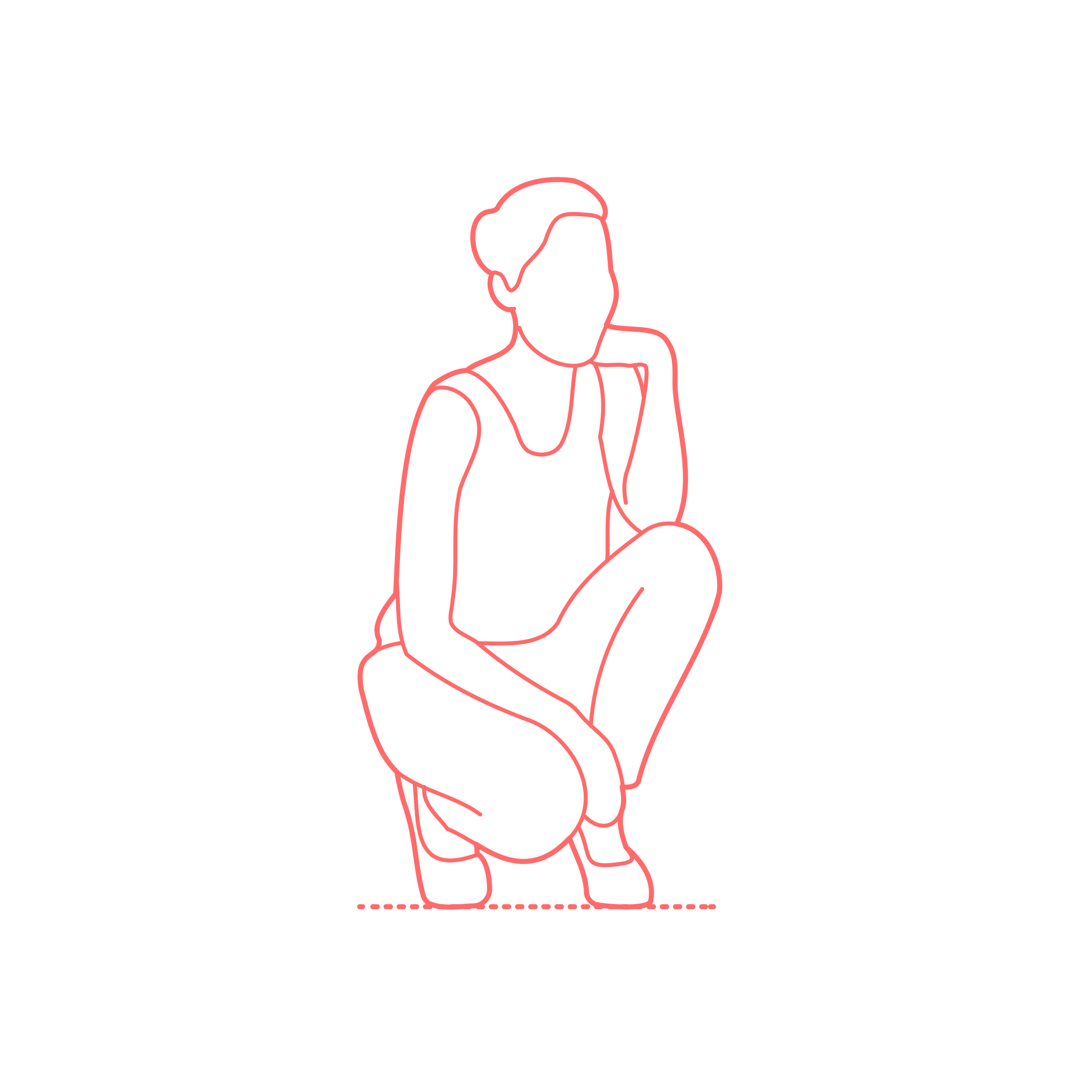 Humans Crouching Squatting Women Front Outline Svg File Free Vectors